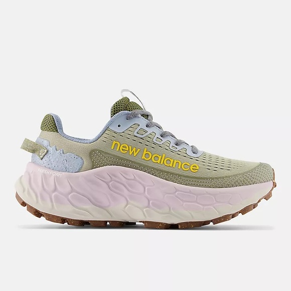 New Balance Fresh Foam X More Trail v3 Sneakers - Fatigue Green w/ Sunflower - Picture 5 of 10